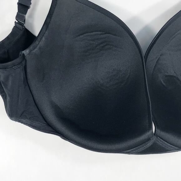 Cacique 40DDD Bra Black Underwire Support Adjustable Straps Plunge Stretch 49 - Picture 6 of 10